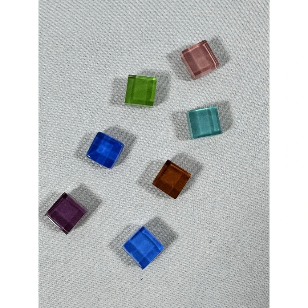 Lot (17) Magnets - 10 Colorful Tree Magnets & 7‎ Glass Square Magnets